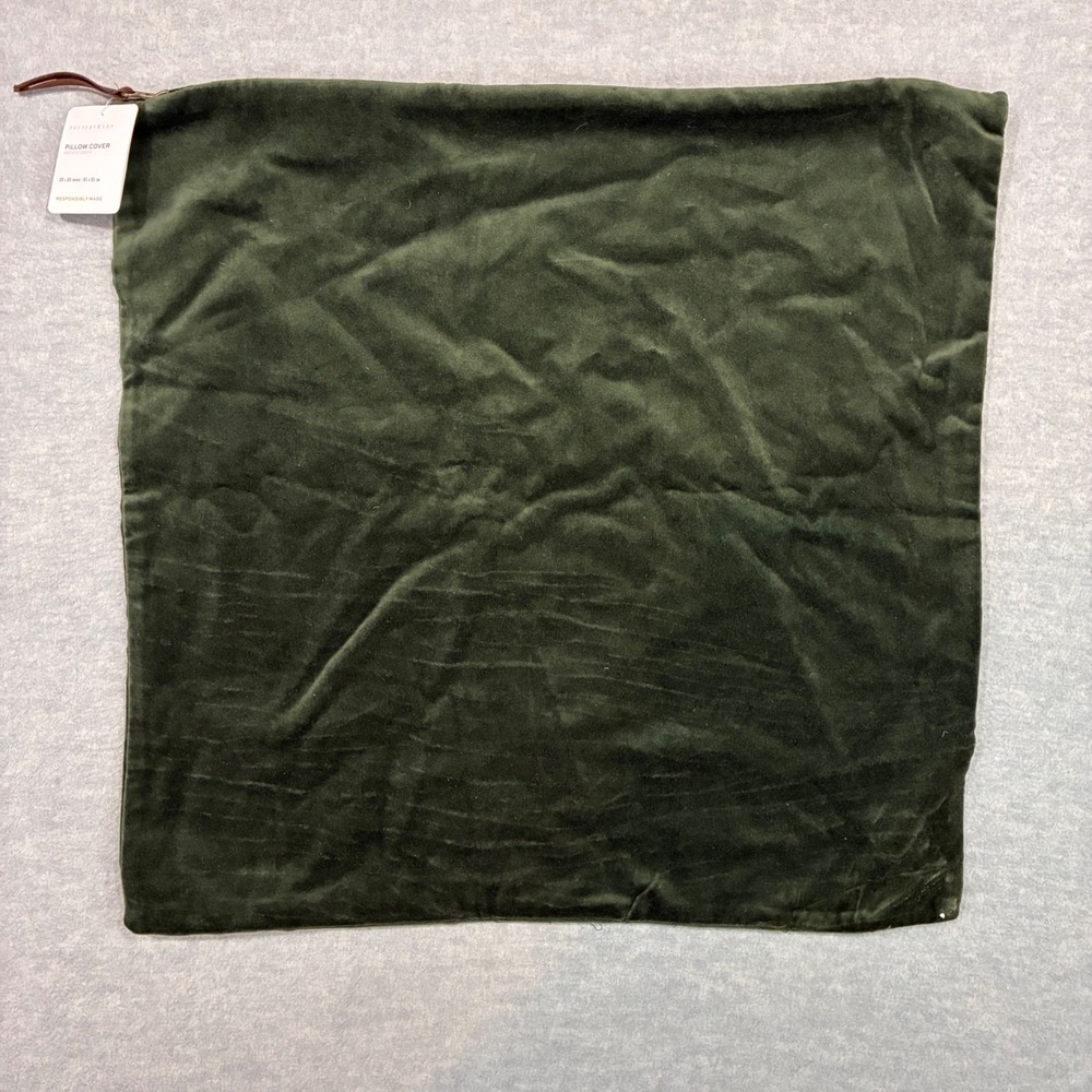 Pottery Barn 20x20 Cotton Velvet Pillow Cover Hunter Green NWT 4177108